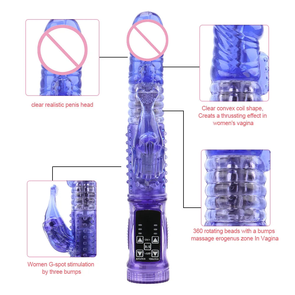 Rabbit vibrator met roterende kralen