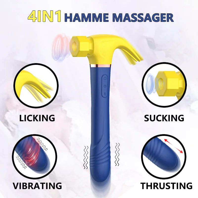 G spot zuigend likkend telescopische hamer vibrator