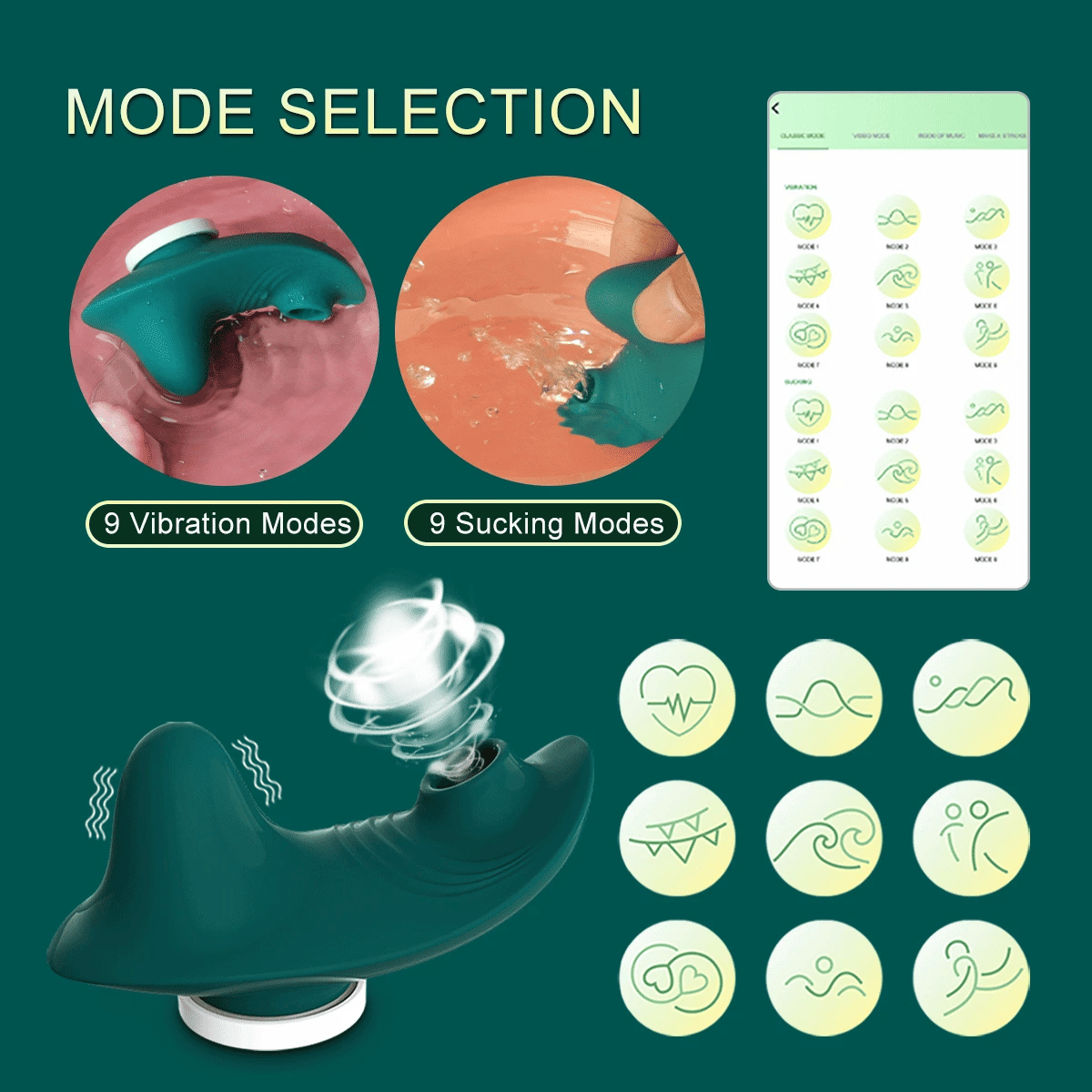 Draagbare zuigende clitoris stimulator met App control