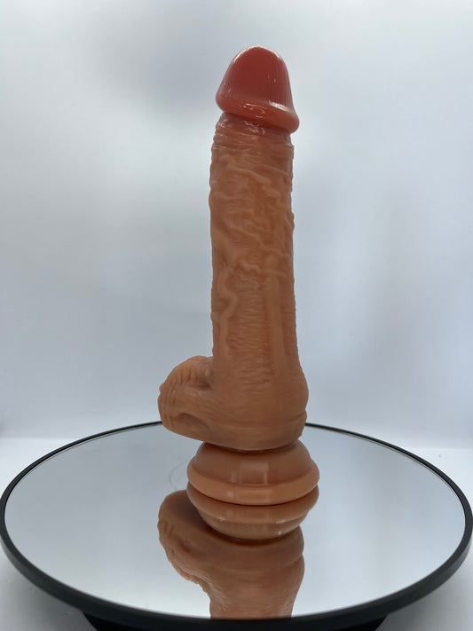 Telescopisch realistische penis vibrator met balzak en afstandsbediening