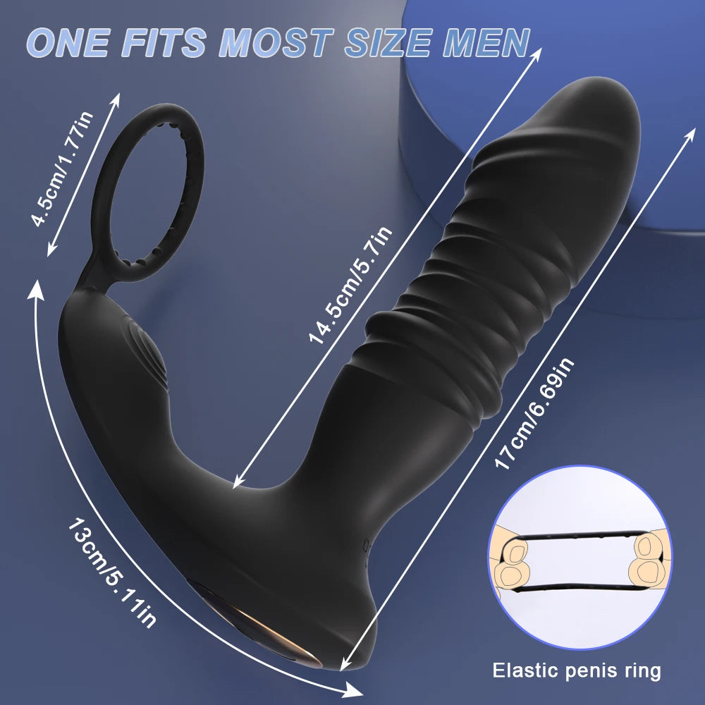 Telescopische butt plug met cock ring