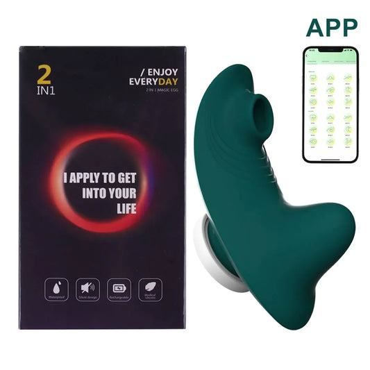 Draagbare zuigende clitoris stimulator met App control